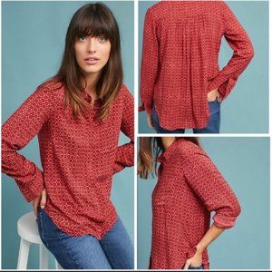 Holding Horses Anthropologie Red Button Down Top 4